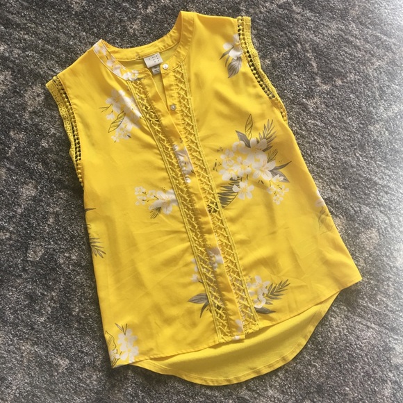 a new day Tops - A New Day Floral Button Down Tank